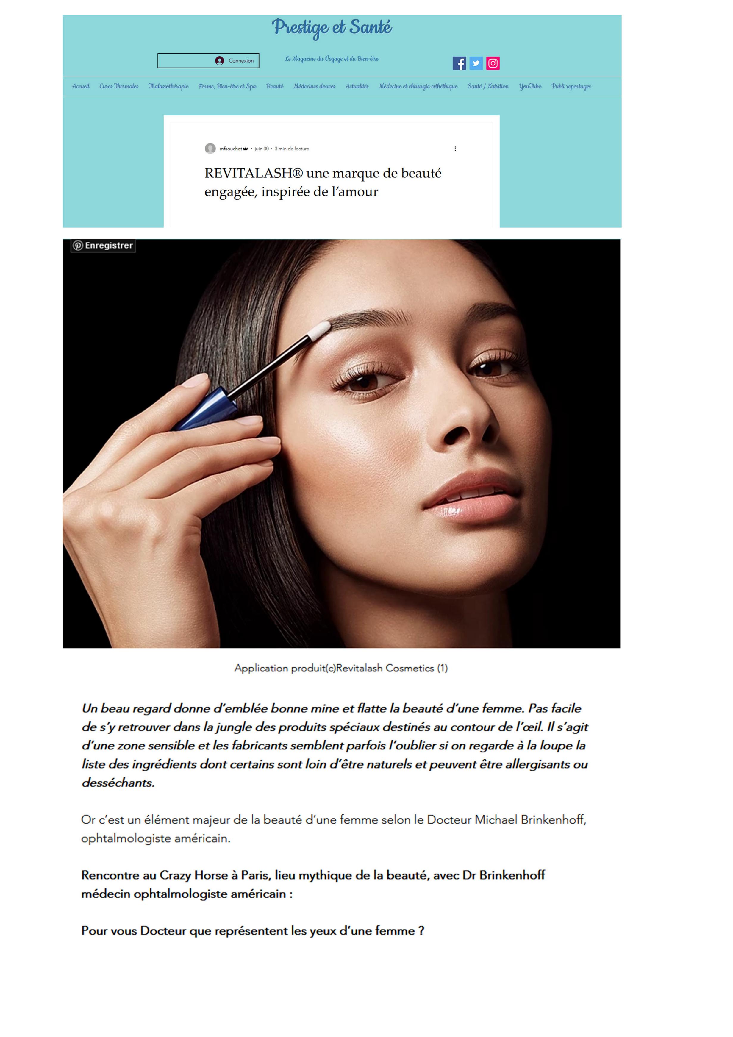 Prestige et Santé - Juillet 2020 - Revitalash® Cosmetics